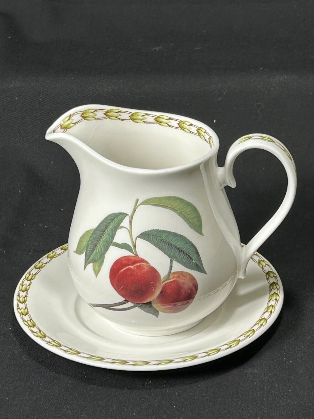 Queen's UK Hookers Fruit fine bone china creamer & under plate